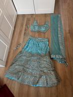 Turquoise Lehenga, Ophalen of Verzenden, Blauw, Galajurk