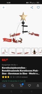 Draaiende kerstman piek met verlichte ster, Ophalen, Nieuw