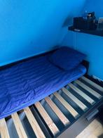 Ikea Brimnes bedbank (1 of 2 persoons bed) met matrassen, Ophalen, Gebruikt, Eenpersoons, Zwart