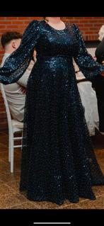 Donkerblauwe avondjurk, Kleding | Dames, Galajurk, Blauw, Maat 42/44 (L), Ophalen of Verzenden