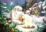 2 KERSTPUZZEL S DE KERSTMAN MET SLEE EN SNEEUWMONSTTER, Diversen, Kerst, Verzenden, Nieuw