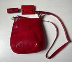 Rode leren tas met accessoires, Ophalen of Verzenden, Gebruikt, Rood, Schoudertasje