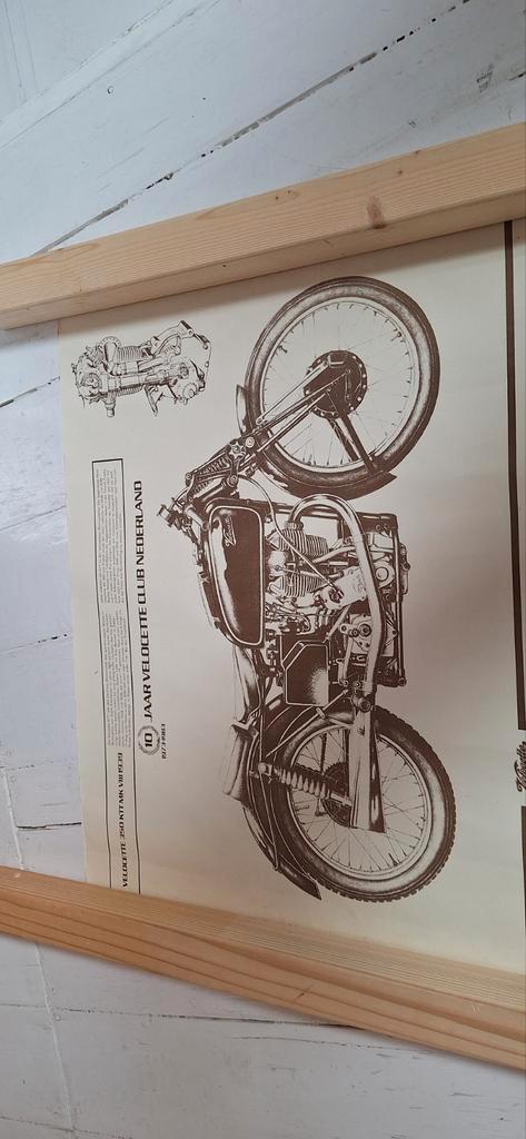 Velocette 350 KTT VIII 1939 Poster, Antiek en Kunst, Antiek | Schoolplaten, Overige thema's, Ophalen