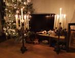 Antieke kandelaars kaarsenstandaards 74cm hoog! 2x 7 arms, Ophalen, Koper of Brons