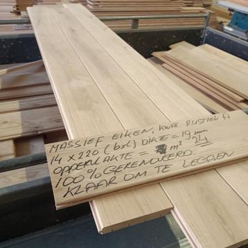 massief eiken houten vloer, opp. 24m2, br. 14cm, erg mooi beschikbaar voor biedingen