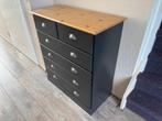 [KAST] Designer ladekast - Zwart/houten look - 6 lades, Huis en Inrichting, Kasten | Overige, Ophalen, Zo goed als nieuw