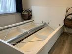 Malm bedframe 140x200 met 4 lades, Ophalen, Wit, Tweepersoons, 140 cm