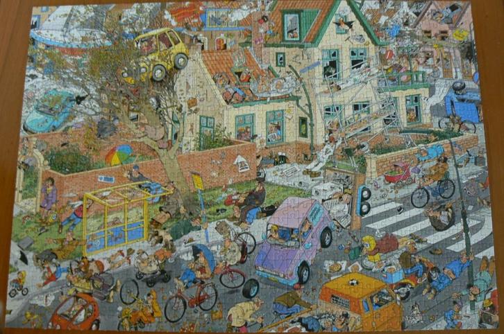 Jan van Haasteren De storm 1000 stukjes compleet zonder doos, Hobby en Vrije tijd, Denksport en Puzzels, Zo goed als nieuw, Legpuzzel