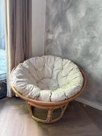 Papasan Stoel - Rotan met Crème Kussen, Huis en Inrichting, Fauteuils, Ophalen, Zo goed als nieuw, 100 tot 125 cm, Riet of Rotan