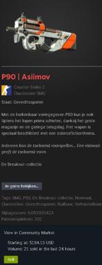 P90 | Asiimov - counter-strike 2, Ophalen, 1 speler, Zo goed als nieuw, Online