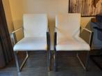 2 stoelen Neo van Goossens wit leer, Twee, Gebruikt, Leer, Wit