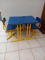 2 Klassieke schoolbankjes met stoeltjes, Kinderen en Baby's, Kinderkamer | Tafels en Stoelen, Ophalen, Gebruikt, Tafel(s) en Stoel(en)