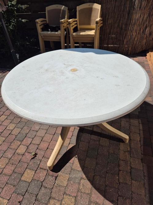 Stevige ronde tuintafel 120, Tuin en Terras, Tuintafels, Gebruikt, Rond, Ophalen