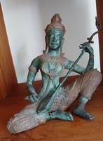 Antieke bronzenbeeld  Thaise muzikant prins Pra Apai Manee, Ophalen of Verzenden, Gebruikt