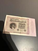 Originele Duitse bankbiljet 100.000 Mark 1923 –Hyperinflatie, Verzenden, Buitenland, Bankbiljetten