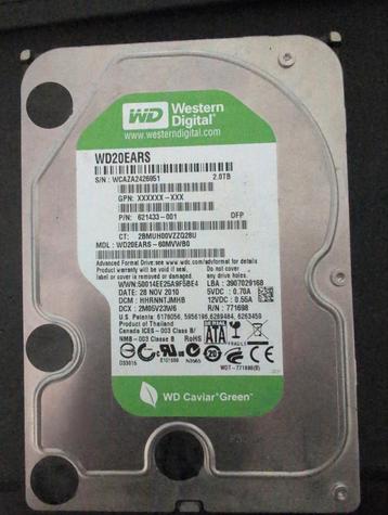 WD Caviar Green 2TB HDD - WD20EARS beschikbaar voor biedingen