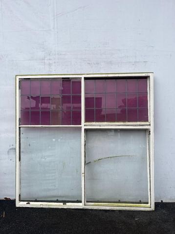 Stalen kozijn met glas in lood ramen188,5x183cm(SK001) beschikbaar voor biedingen