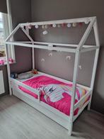 Super mooi wit kinderbed "Bedhuisje Demi" 80 x 180 cm, Ophalen, 70 tot 85 cm, Zo goed als nieuw, Lattenbodem