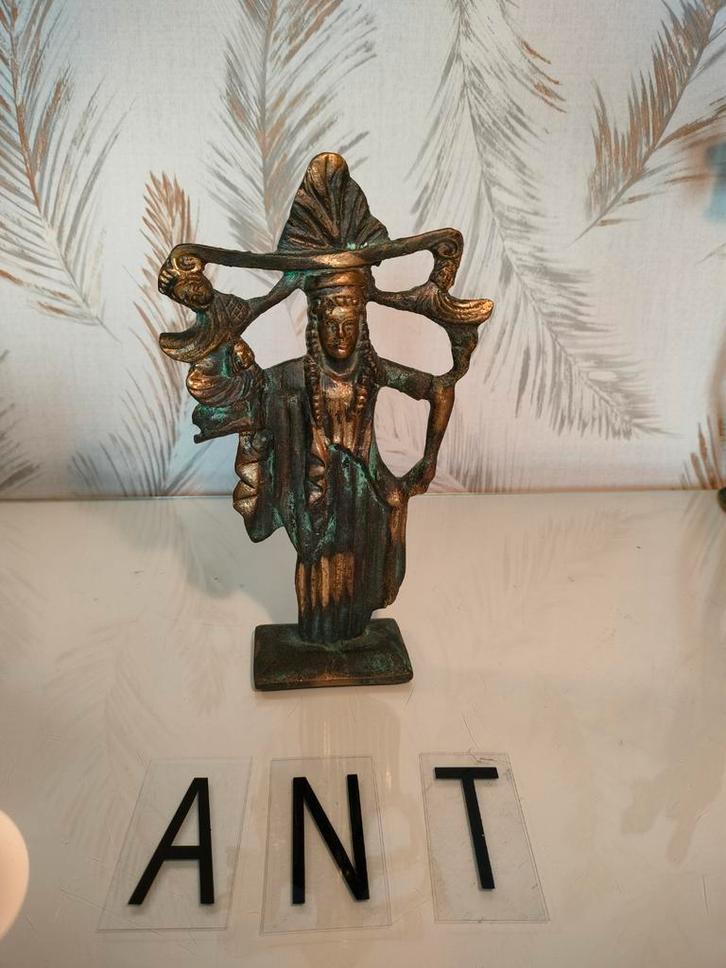 Grieks bronzen beeld - Vrouw in gewaad, Antiek en Kunst, Kunst | Beelden en Houtsnijwerken, Ophalen of Verzenden