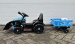 Tractor blauw 6V + trailer, softstart afstandsbediening, Ophalen of Verzenden, Nieuw