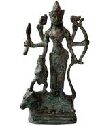 Antiek Bronzen Beeld van Durga – Zuid-India, ca. 18e eeuw, Ophalen of Verzenden, Gebruikt