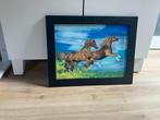 3D Paarden schilderij met 2 plaatjes, Antiek en Kunst, Kunst | Tekeningen en Foto's, Ophalen of Verzenden