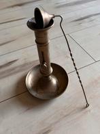 Antieke messing kaarsenhouder met dover, Antiek en Kunst, Ophalen of Verzenden