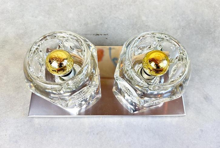 Vintage Peill en Putzler wandlamp, Huis en Inrichting, Lampen | Wandlampen, Gebruikt, Glas, Metaal, Ophalen of Verzenden