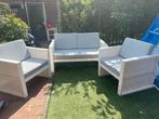 Tuin Set/ wit  hout en grijs kussens, Ophalen of Verzenden, Zo goed als nieuw