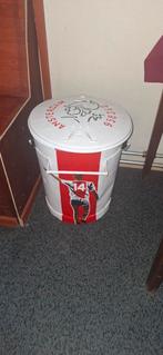 Ajax Vuilnisbak -collector's item! ajax houten stoel bijzet, Gebruikt, Met pedaal, Ophalen of Verzenden, Metaal