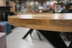 Leuke kleine ronde eettafel metaal mangohout naturel Ø100 cm, Huis en Inrichting, Ophalen, Rond, Zo goed als nieuw, Metaal