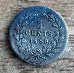 5 cent 1859 Willem III (1), Postzegels en Munten, Munten | Nederland, Zilver, Ophalen of Verzenden, Koning Willem III, Losse munt