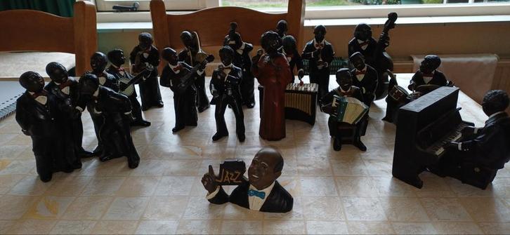 Complete All that jazz beeldengroep (zgan) 17 delig !, Verzamelen, Beelden en Beeldjes, Zo goed als nieuw, Mens, Ophalen