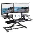 Witte flexispot stand up desk (verstelbaar bureau opzetstuk, Ophalen of Verzenden, Zo goed als nieuw