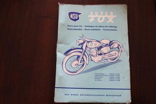 NSU Super Fox 1956 onderdelen boek parts list ersatzteile, Motoren, Handleidingen en Instructieboekjes, Overige merken, Ophalen of Verzenden
