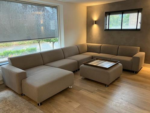 Zeer mooie Montel Hoekbank 8 zits., Huis en Inrichting, Banken | Complete zithoeken, Zo goed als nieuw, Stof, Ophalen
