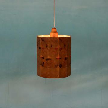 Minimalist houten hanglamp l vintage Swedish pine pendant