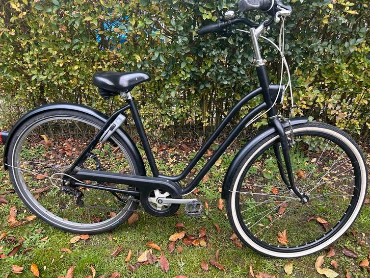 Zwarte Damesfiets - Goed Onderhouden, Fietsen en Brommers, Fietsen | Heren | Herenfietsen, Gebruikt, Overige merken, 53 tot 57 cm