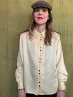 Vintage blouse / shirt - geel - knopen - jaren 90 - XL/42, Kleding | Dames, Blouses en Tunieken, Geel, Maat 42/44 (L), Ophalen of Verzenden
