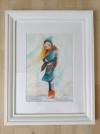 Meisje met Vos - Olieverfschilderij in Lijst kinderkamer, Ophalen of Verzenden