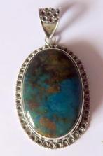 Koopje! Royale zilveren hanger (no 5) met azuriet, incl verz, Verzenden, Zo goed als nieuw, Met edelsteen, Zilver