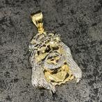 14 karaat gouden jezus gezicht hanger kruis model, Ophalen of Verzenden, Zo goed als nieuw, Goud, Kruis of Symbool