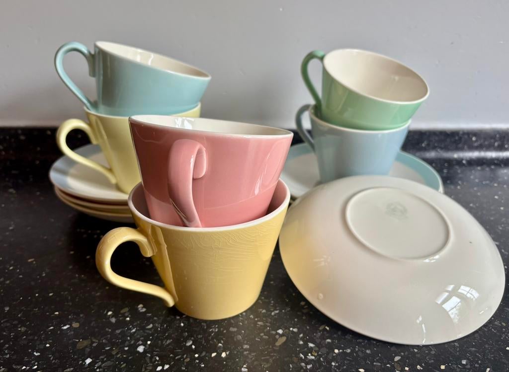 Set van 6 Chocolade mokken Sphinx Maastricht, Ophalen of Verzenden, Porselein, Overige stijlen, Kop(pen) en/of Schotel(s)