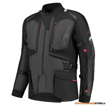 Rusty Stitches Cliff Motorjas, Zwart-Antraciet-Rood, Motoren, Kleding | Motorkleding, Nieuw met kaartje, Ophalen of Verzenden