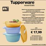 TUPPERWARE ESSENTIALS CrystalWave Set Small (3) - magnetron, Huis en Inrichting, Keuken | Tupperware, Nieuw, Ophalen of Verzenden