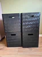 Zwarte Kallax Opbergdozen - Set van 4, Huis en Inrichting, Ophalen, Gebruikt, Minder dan 50 cm, Minder dan 50 cm