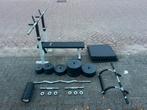 Home Gym Set - Bankdrukstel, Halters, Pull Up Bar, Sport en Fitness, Krachtstation, Armen, Ophalen of Verzenden, Zo goed als nieuw