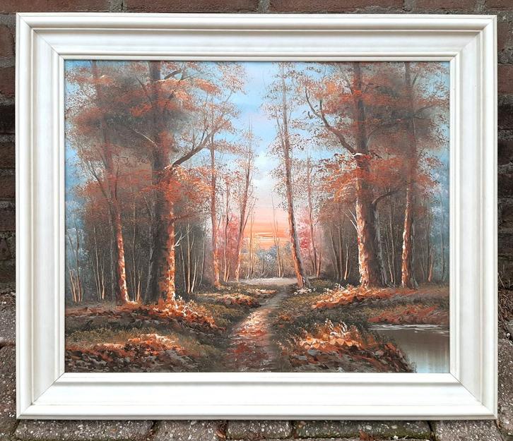 Olieverfschilderij op doek. Afm: 74 x 64 cm. Incl. Lijst., Antiek en Kunst, Kunst | Schilderijen | Klassiek, Ophalen of Verzenden