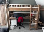 Steigerhout Hoogslaper met Bureau - Gratis!, Huis en Inrichting, Ophalen, Gebruikt, 90 cm, Eenpersoons
