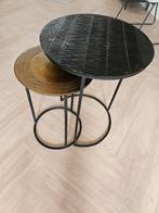 Set van 2 Bijzettafels, Minder dan 45 cm, Minder dan 55 cm, Gebruikt, Metaal of Aluminium